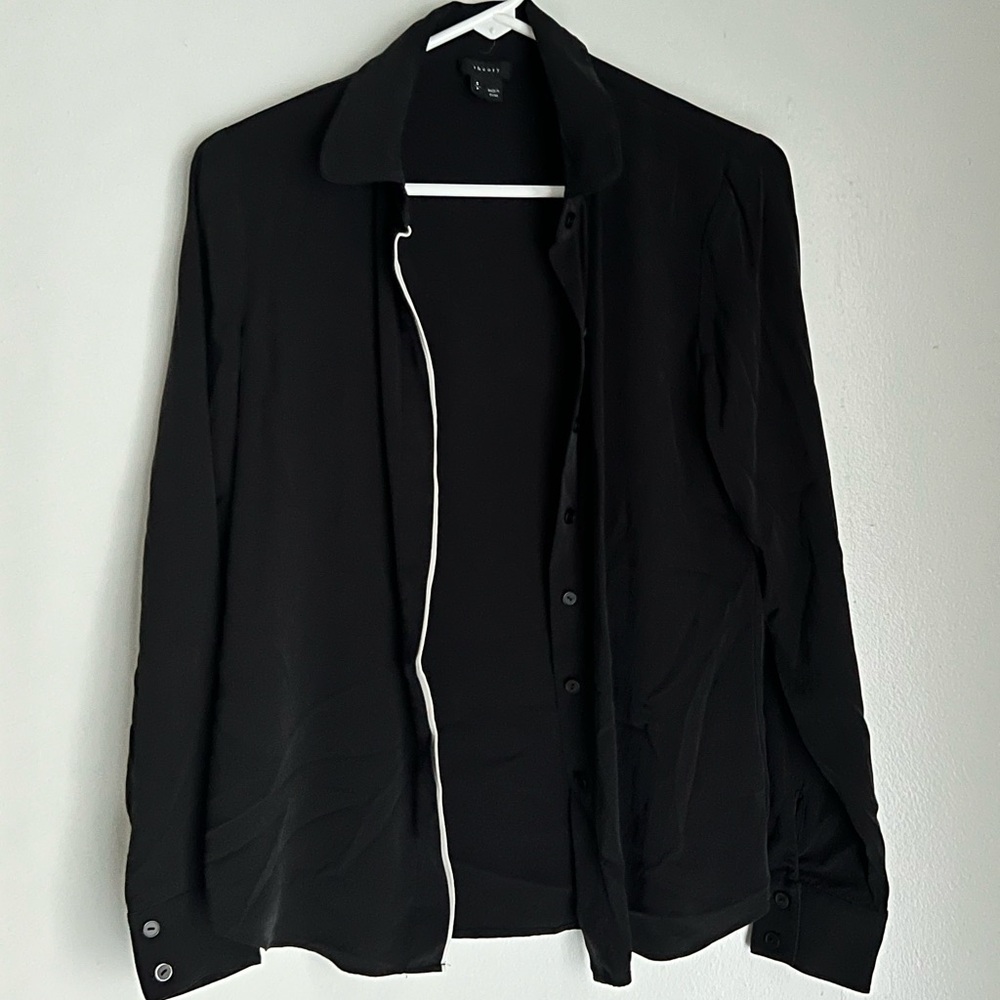 THEORY Women’s Black Button-Up Blouse
